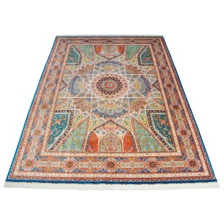 Handwoven Carpet, Dome Layout, All Silk, Tabriz, 290 × 405 cm Ref 11100645