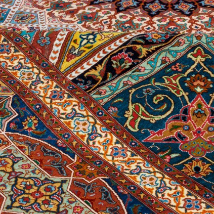 Handwoven Carpet, Dome Layout, All Silk, Tabriz, 290 × 405 cm Ref 11100645