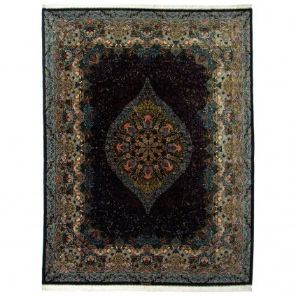 Handwoven Carpet, Corner Medallion Layout, All Silk, Qom, 296 × 389 cm Ref 11100651