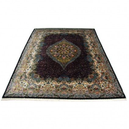 Handwoven Carpet, Corner Medallion Layout, All Silk, Qom, 296 × 389 cm Ref 11100651
