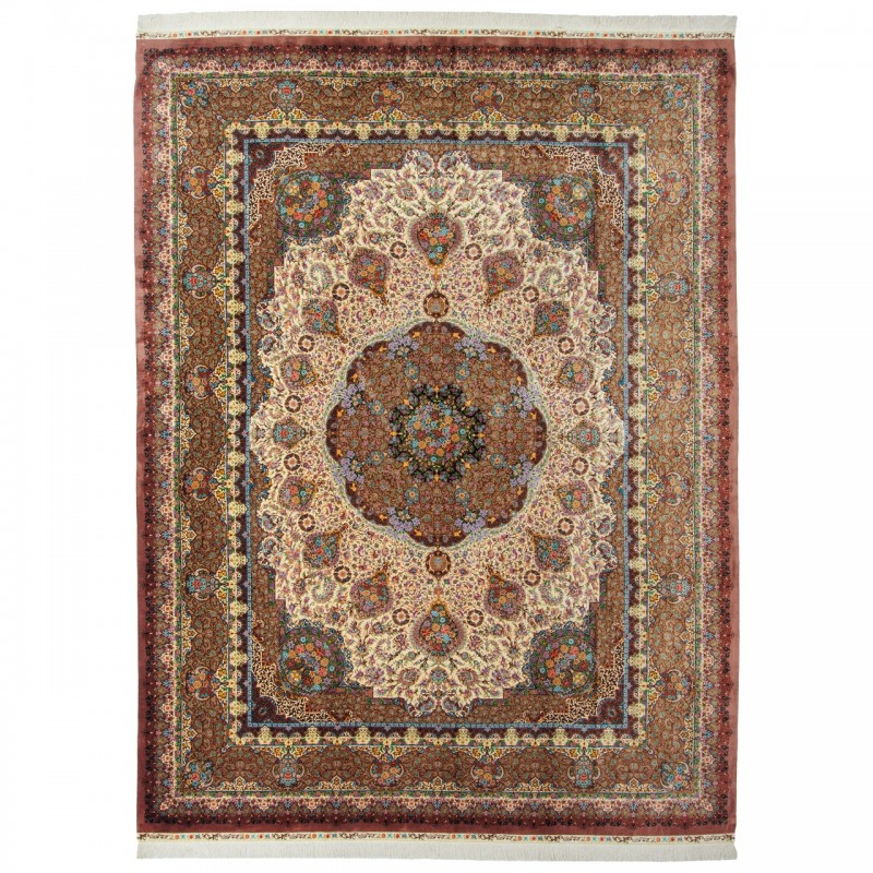 Handwoven Carpet, Corner Medallion Layout, All Silk, Qom, 300 × 404 cm Ref 11200652