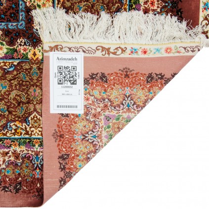 Handwoven Carpet, Corner Medallion Layout, All Silk, Qom, 300 × 404 cm Ref 11200652