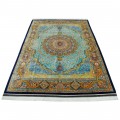 Handwoven Carpet, Corner Medallion Layout, All Silk, Qom, 300 × 423 cm Ref 11200655