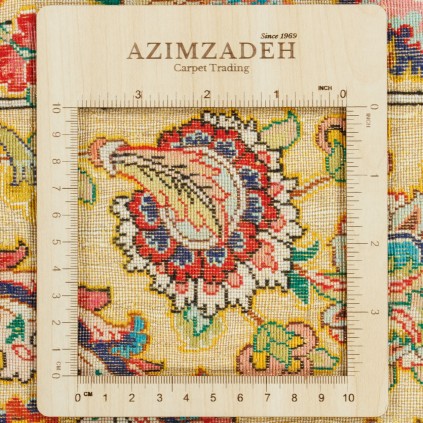 Handwoven Carpet, Corner Medallion Layout, Wool and Silk on Silk Warp, Tabriz, 297 × 389 cm Ref 11100658