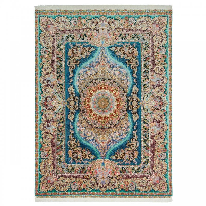 Handwoven Carpet, Corner Medallion Layout, Wool and Silk on Silk Warp, Tabriz, 296 × 408 cm Ref 11200660