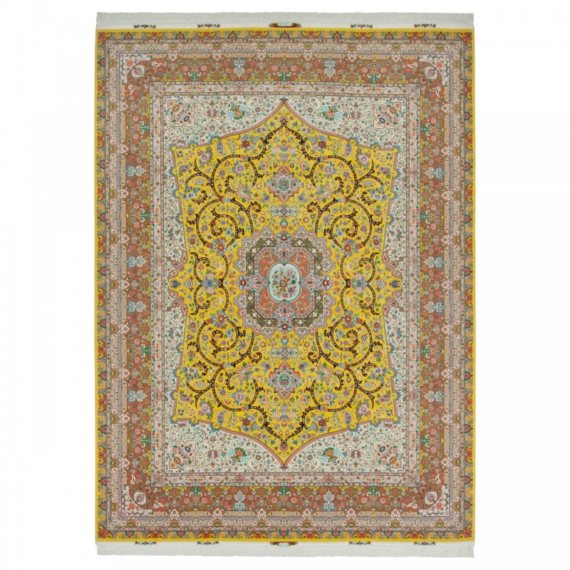 Handwoven Carpet, Corner Medallion Layout, Wool and Silk on Silk Warp, Tabriz, 297 × 404 cm Ref 11200662
