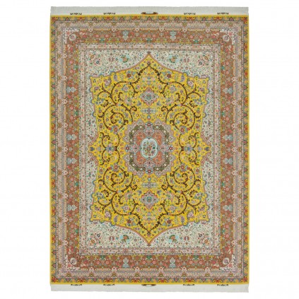 Handwoven Carpet, Corner Medallion Layout, Wool and Silk on Silk Warp, Tabriz, 297 × 404 cm Ref 11200662