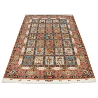 Handwoven Carpet, Square/Block Layout, Wool and Silk on Silk Warp, Tabriz, 291 × 419 cm Ref 11200665