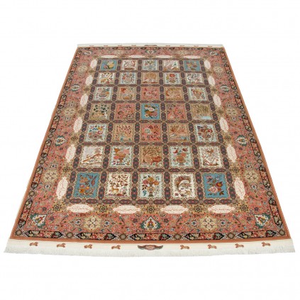 Handwoven Carpet, Square/Block Layout, Wool and Silk on Silk Warp, Tabriz, 291 × 419 cm Ref 11200665