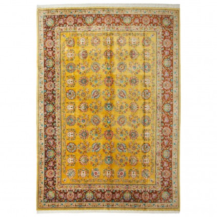 Handwoven Carpet, All-over Floral Layout, All Silk, Tabriz, 293 × 413 cm Ref 11200666