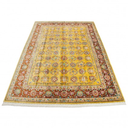 Handwoven Carpet, All-over Floral Layout, All Silk, Tabriz, 293 × 413 cm Ref 11200666