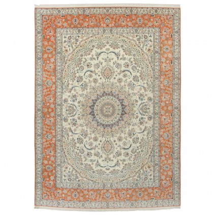 Handwoven Carpet, Corner Medallion Layout, Wool and Silk on Silk Warp, Nain, 293 × 405 cm Ref 11100670