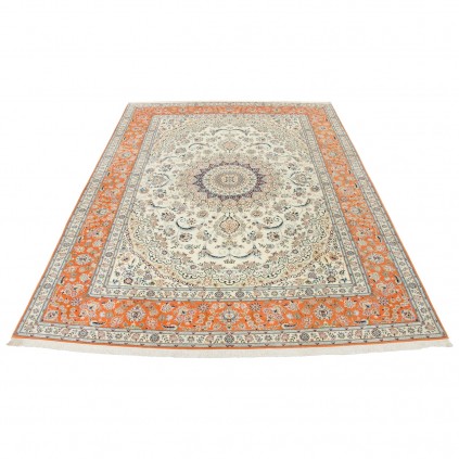 Handwoven Carpet, Corner Medallion Layout, Wool and Silk on Silk Warp, Nain, 293 × 405 cm Ref 11100670