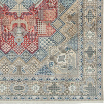 Handwoven Carpet, Corner Medallion Layout, Wool and Silk on Cotton Warp, Nain, 292 × 410 cm Ref 11100672