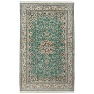 Handwoven Carpet, Corner Medallion Layout, Wool and Silk on Cotton Warp, Nain, 250 × 400 cm Ref 11000673