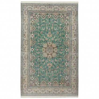 Handwoven Carpet, Corner Medallion Layout, Wool and Silk on Cotton Warp, Nain, 250 × 400 cm Ref 11000673