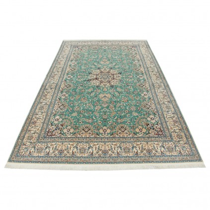 Handwoven Carpet, Corner Medallion Layout, Wool and Silk on Cotton Warp, Nain, 250 × 400 cm Ref 11000673