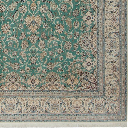 Handwoven Carpet, Corner Medallion Layout, Wool and Silk on Cotton Warp, Nain, 250 × 400 cm Ref 11000673