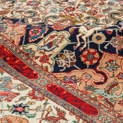 Handwoven Carpet, Corner Medallion Layout, Wool on Cotton Warp, Tabriz, 285 × 380 cm Ref 11000705