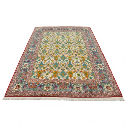 Handwoven Carpet, Border Motifs Layout, Wool on Cotton Warp, Tabriz, 267 × 380 cm Ref 11000706