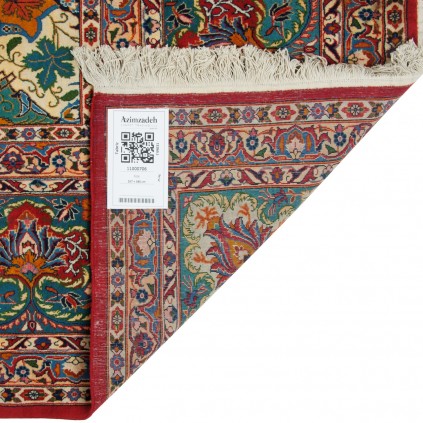 Handwoven Carpet, Border Motifs Layout, Wool on Cotton Warp, Tabriz, 267 × 380 cm Ref 11000706