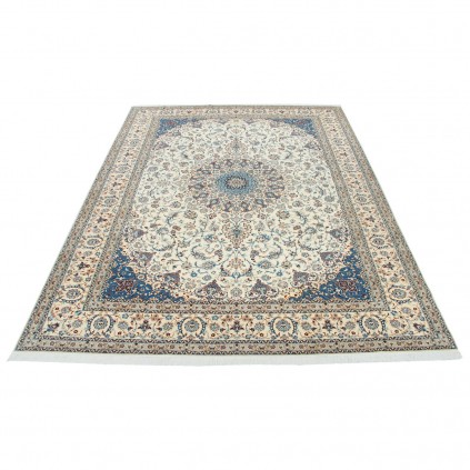 Handwoven Carpet, Corner Medallion Layout, Wool and Silk on Cotton Warp, Nain, 305 × 410 cm Ref 11200775