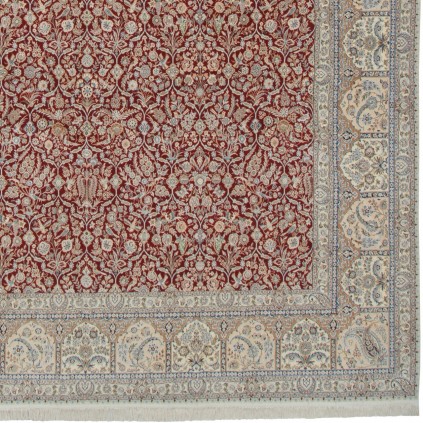 Handwoven Carpet, Striped Layout, Wool and Silk on Silk Warp, Nain, 310 × 432 cm Ref 11300778