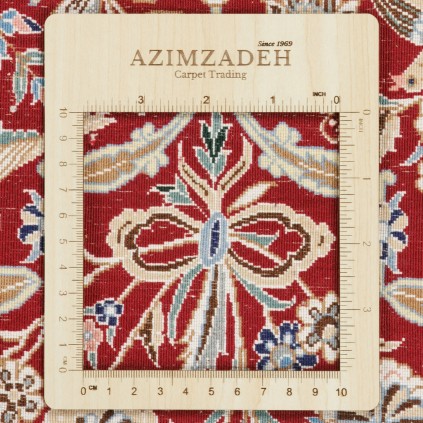 Handwoven Carpet, Striped Layout, Wool and Silk on Silk Warp, Nain, 310 × 432 cm Ref 11300778