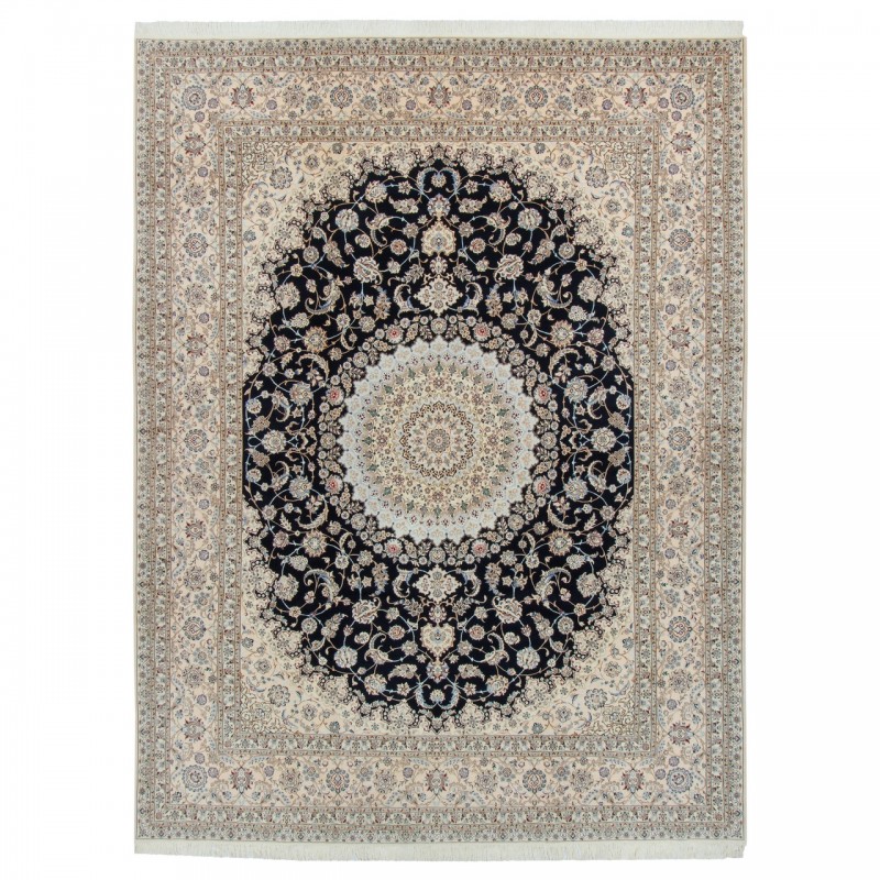 Handwoven Carpet, Corner Medallion Layout, Wool and Silk on Cotton Warp, Nain, 301 × 398 cm Ref 11100781