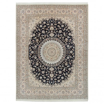Handwoven Carpet, Corner Medallion Layout, Wool and Silk on Cotton Warp, Nain, 301 × 398 cm Ref 11100781