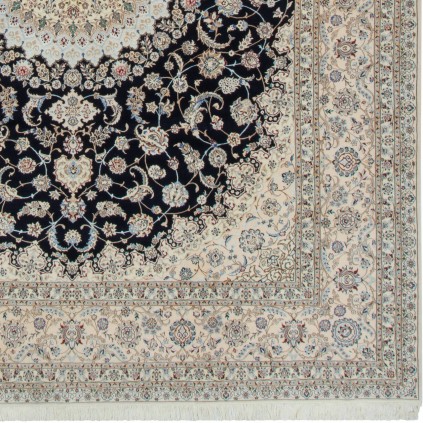 Handwoven Carpet, Corner Medallion Layout, Wool and Silk on Cotton Warp, Nain, 301 × 398 cm Ref 11100781