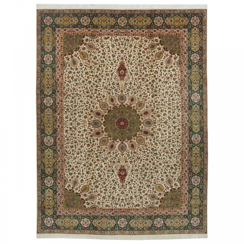 Handwoven Carpet, Corner Medallion Layout, Wool on Cotton Warp, Tabriz, 300 × 400 cm Ref 11200789