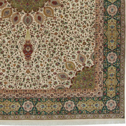 Handwoven Carpet, Corner Medallion Layout, Wool on Cotton Warp, Tabriz, 300 × 400 cm Ref 11200789