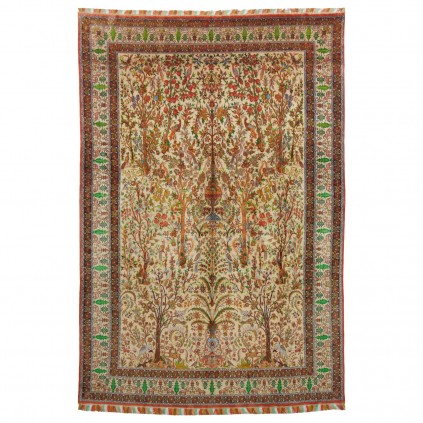 Handwoven Carpet, Tree of Life Layout, All Silk, Senneh, 250 × 350 cm Ref 10800801