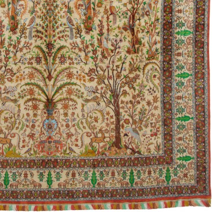 Handwoven Carpet, Tree of Life Layout, All Silk, Senneh, 250 × 350 cm Ref 10800801