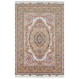 Handwoven Carpet, Corner Medallion Layout, Wool and Silk on Silk Warp, Tabriz, 245 × 360 cm Ref 10800807