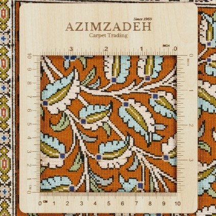 Handwoven Carpet, Square/Block Layout, All Silk, Qom, 247 × 356 cm Ref 10800812