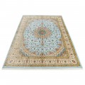 Handwoven Carpet, Corner Medallion Layout, All Silk, Kashan, 245 × 346 cm Ref 10800813