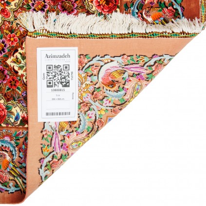 Handwoven Carpet, Corner Medallion Layout, All Silk, Qom, 250 × 350 cm Ref 10800815