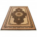 Handwoven Carpet, Corner Medallion Layout, All Silk, Qom, 240 × 348 cm Ref 10800817