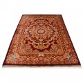 Handwoven Carpet, Corner Medallion Layout, All Silk, Qom, 246 × 350 cm Ref 10800819