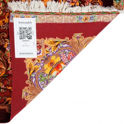 Handwoven Carpet, Corner Medallion Layout, All Silk, Qom, 246 × 350 cm Ref 10800819