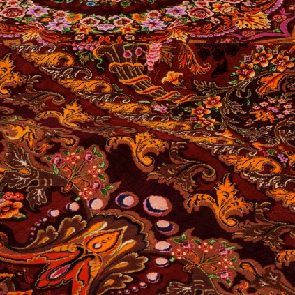 Handwoven Carpet, Corner Medallion Layout, All Silk, Qom, 246 × 350 cm Ref 10800819