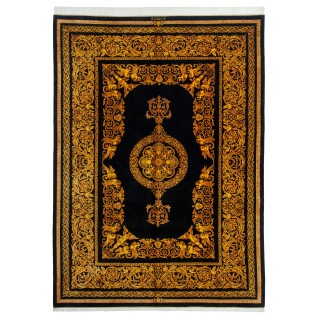 Handwoven Carpet, Plain Field Layout, All Silk, Qom, 250 × 340 cm Ref 10800821