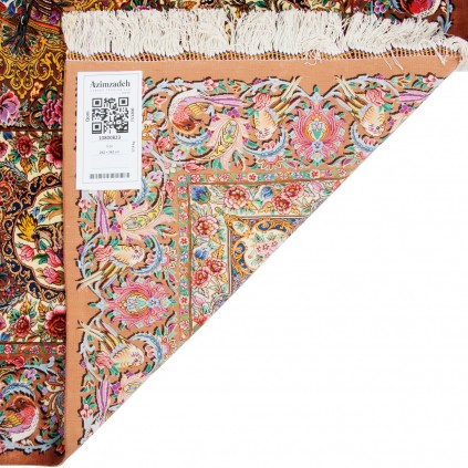 Handwoven Carpet, Corner Medallion Layout, All Silk, Qom, 242 × 342 cm Ref 10800823