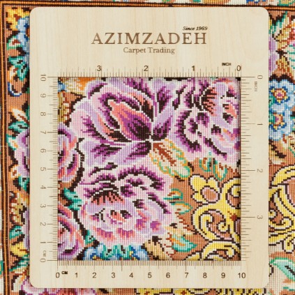 Handwoven Carpet, Corner Medallion Layout, All Silk, Qom, 242 × 342 cm Ref 10800823