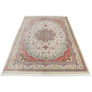 Handwoven Carpet, Corner Medallion Layout, All Silk, Kashan, 250 × 350 cm Ref 10800825