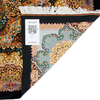 Handwoven Carpet, Corner Medallion Layout, All Silk, Qom, 246 × 346 cm Ref 10800827