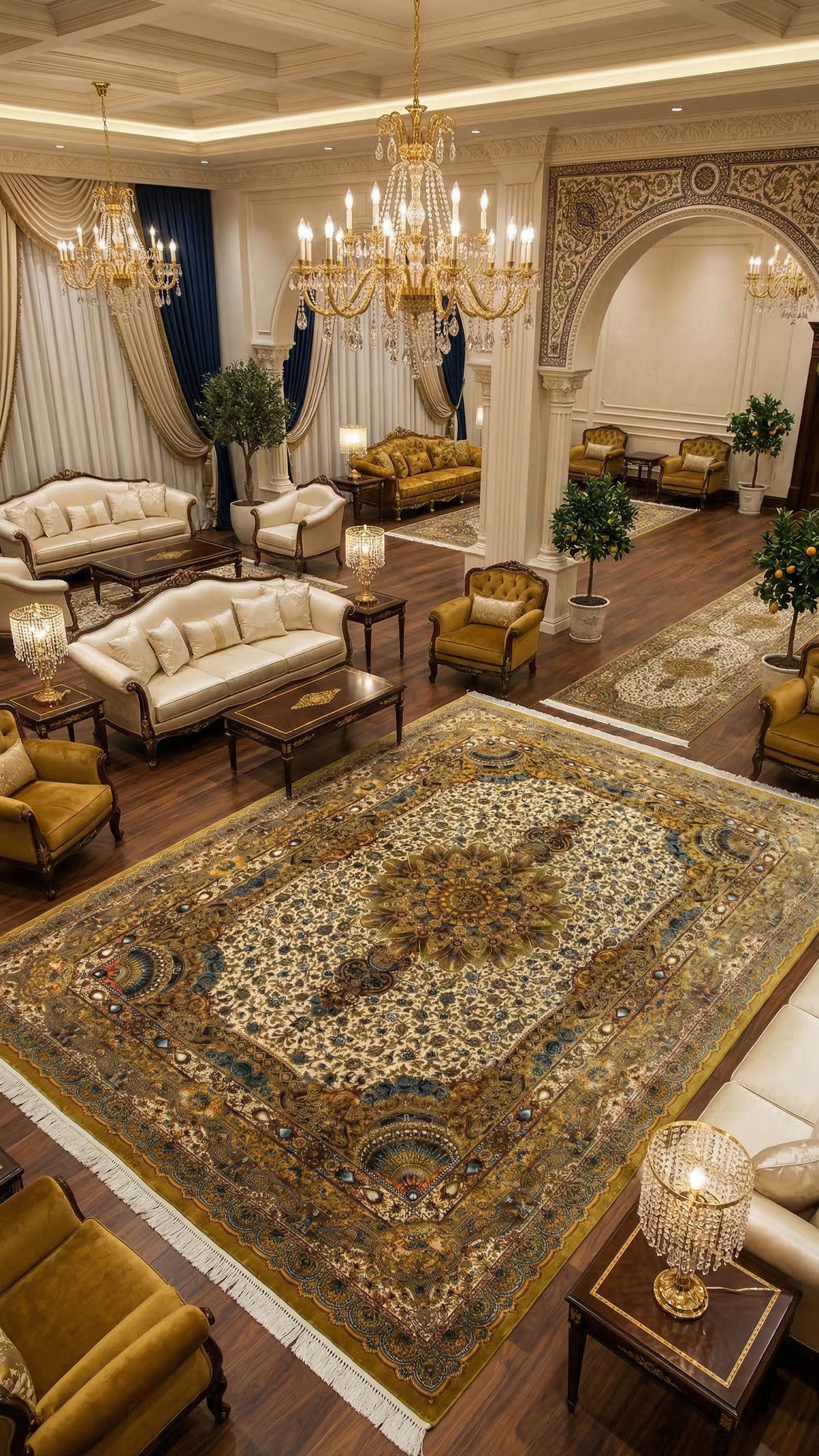سجادة قم يدوية — لشك ترنج | حرير بالكامل | 300 × 400 سم | رمز المنتج 11200654