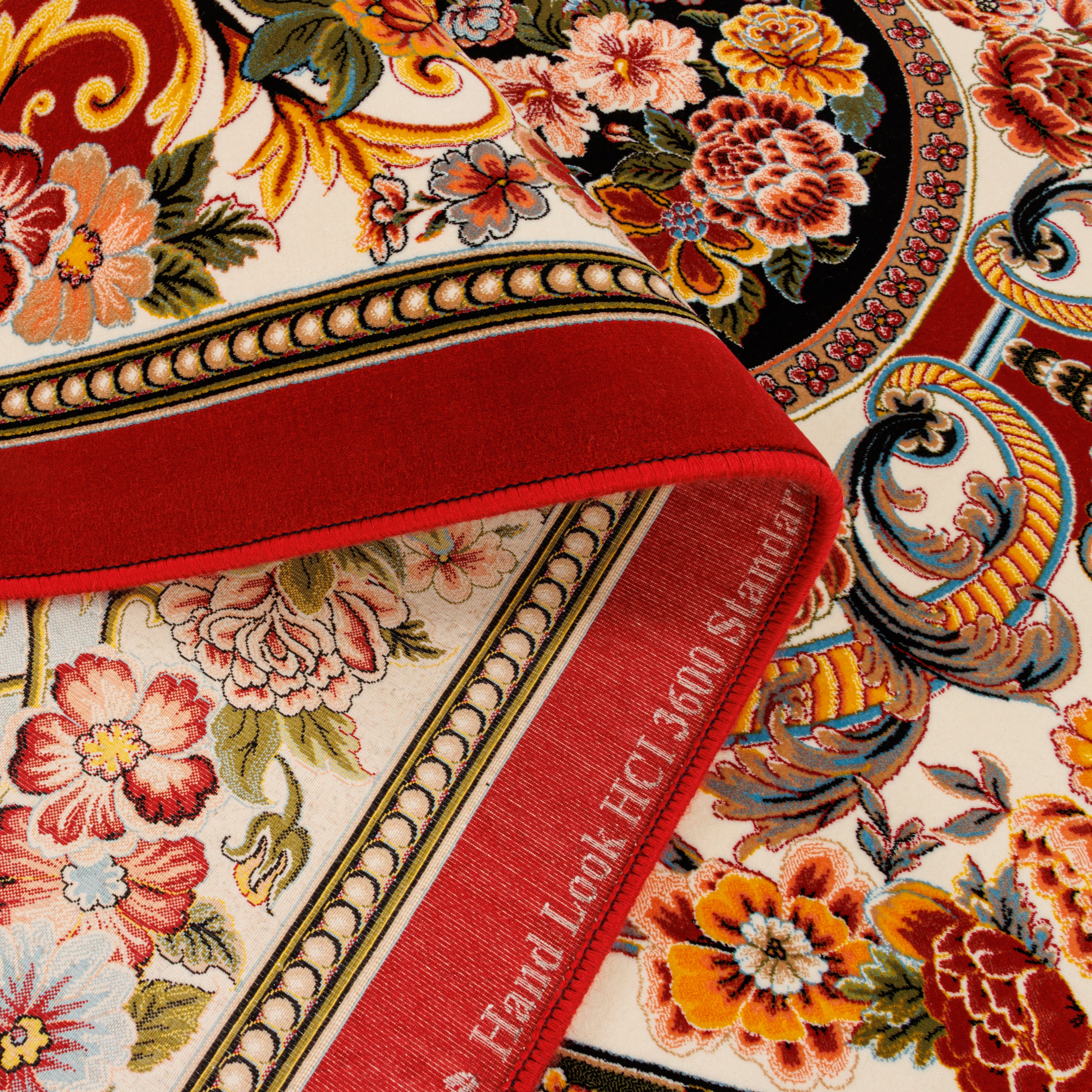 Machine-made Rug, Flowers & Leaves Medallion & Corner, Acrylic, SPU 100005